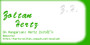 zoltan hertz business card